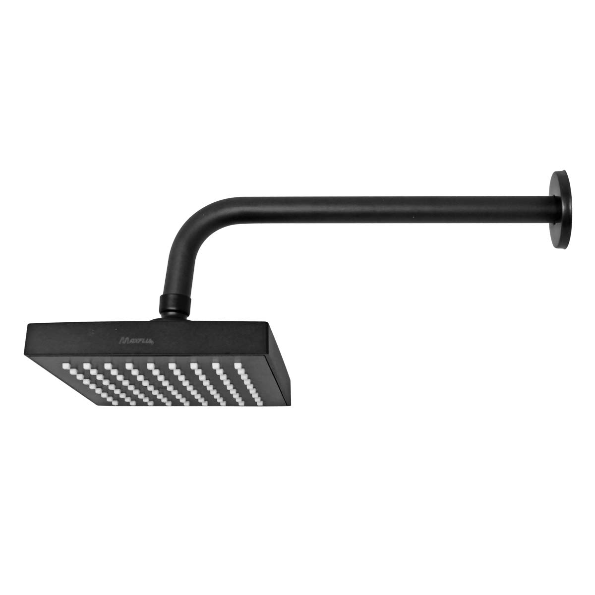 Regadera cuadrada 6" de ABS negro mate 16127 Maxflu