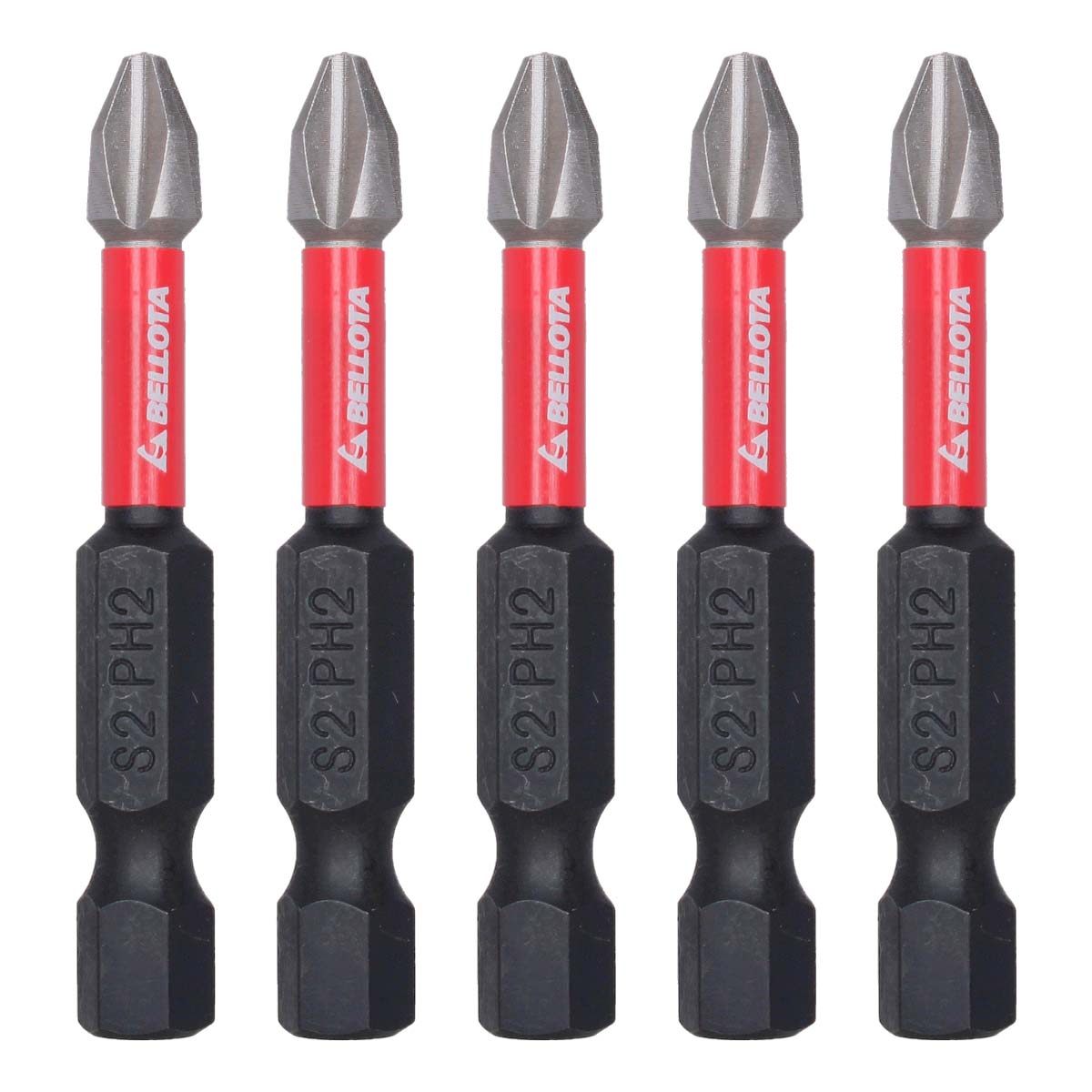 Juego de 5 puntas Phillips de impacto largo 50 mm 7PDIMPPH250 Bellota