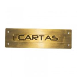 Placa buzón latón antiguo HE-783 Arte Fino
