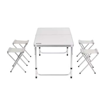 Mesa plegable 120 cm con 4 bancos 12139 Deco Hogar