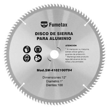 Disco sierra para corte de aluminio 12" x 100 D SW-4102100T04 Fumetax