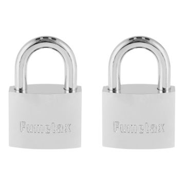Juego de 2 candados de hierro gancho corto cromo SW-5501S40011 Fumetax