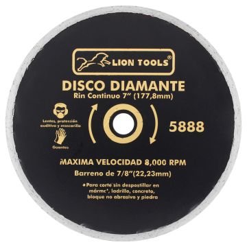 Disco diamante rin continuo 7" 5888 Lion Tools