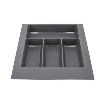 Organizador de cubiertos de 4 compartimentos chico gris Herrasa