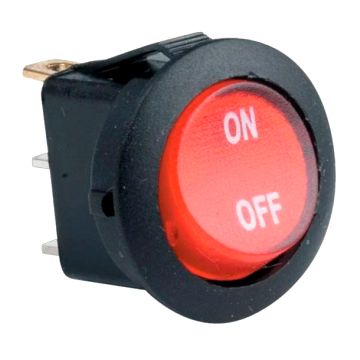 Switch de balancín, de 1 polo, 1 tiro, 2 posiciones (ON-OFF), con piloto, 125/250 Vca BTS-19 Steren