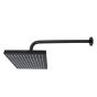 Regadera cuadrada 8" de ABS negro mate 16130 Maxflu