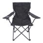 Silla plegable de campismo con portavaso negra MC-038 Mendoza