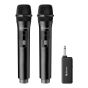Sistema de 2 micrófonos inalámbricos y receptor, con batería recargable MIC-288R Steren