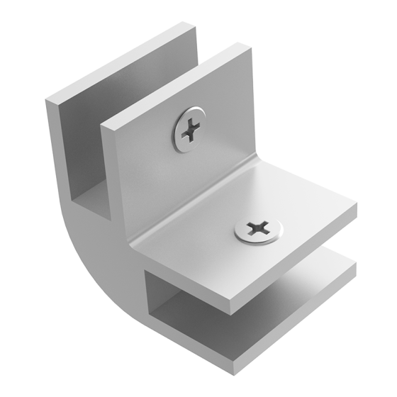 Conector para vidrio "L" Herralum