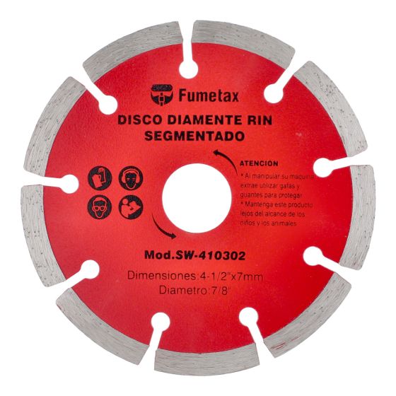 Disco de diamante segmentado 4-1/2" SW-410302 Fumetax