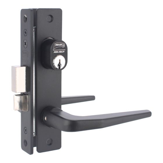 Cerradura de embutir negra para perfiles de aluminio 549 SLIM Phillips