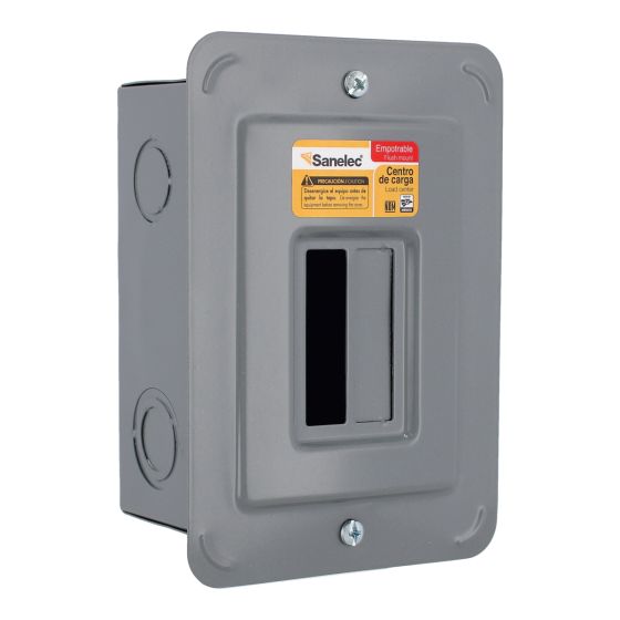 Centro de carga de 2 unidades 50 Amp empotrable 1481 Sanelec