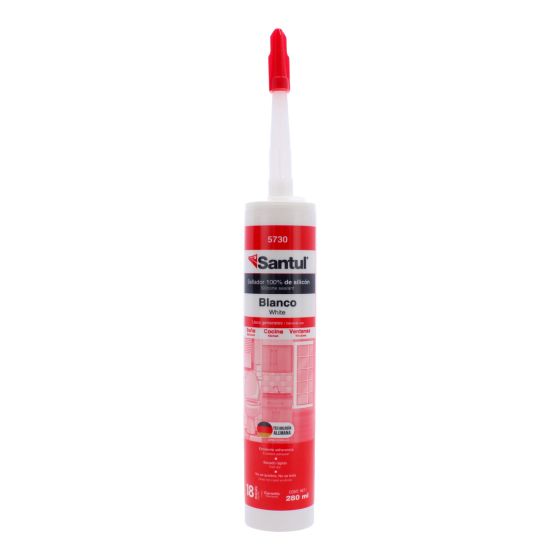 Sellador de silicón Usos Generales blanco 280 ml 5730 Santul