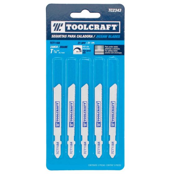 Seguetas para caladora TCT118A 5 piezas TC2343 Toolcraft 