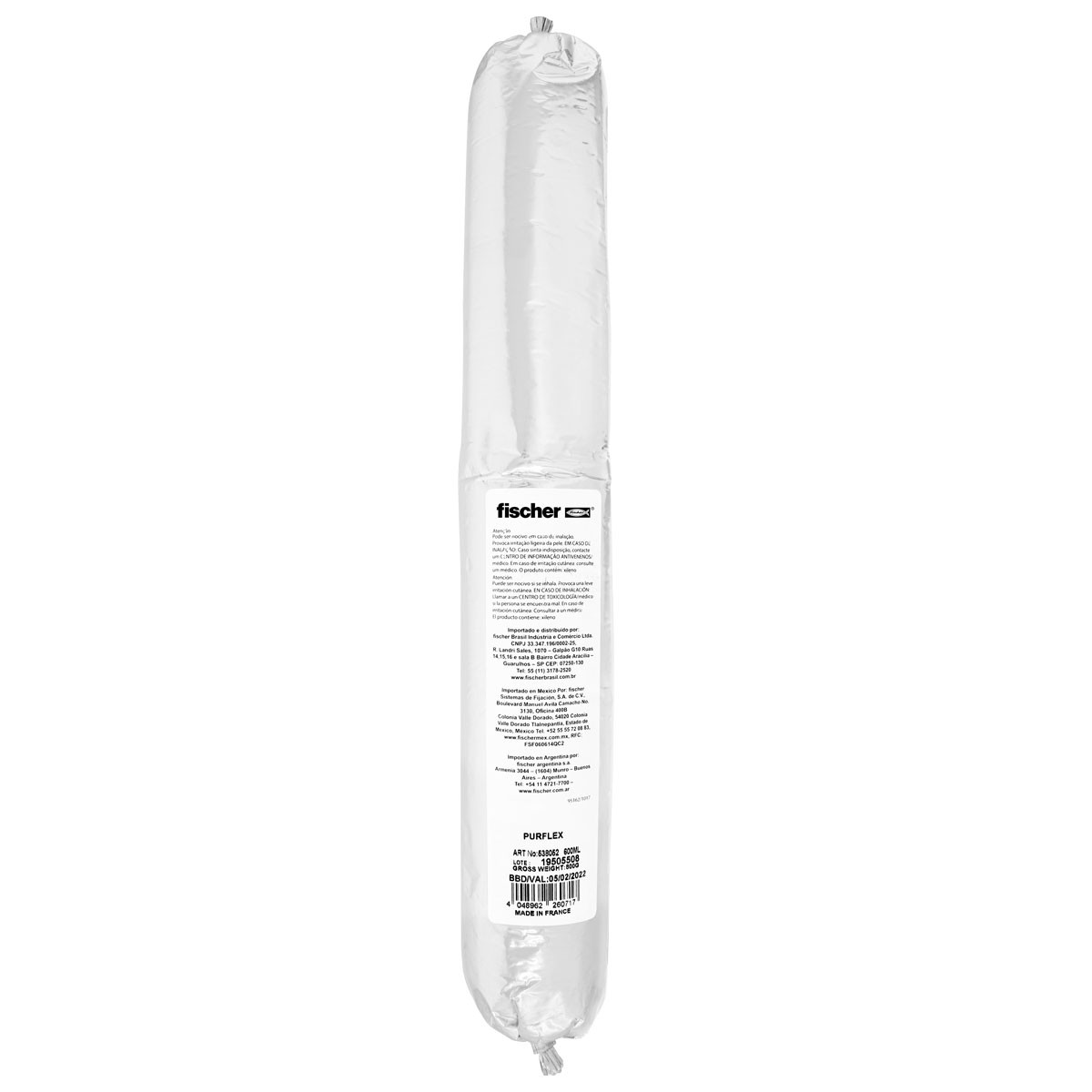 Sellador de poliuretano Gris 600 ml Purflex Fischer