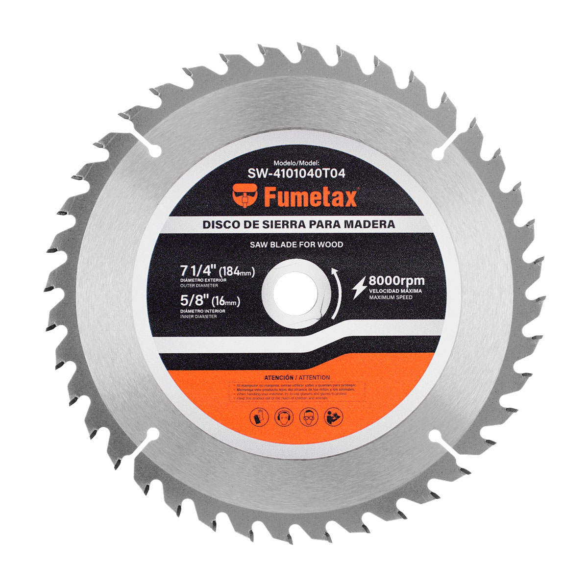 Disco sierra para corte de madera 7-1/4" x 40 D SW-4101040T04 Fumetax