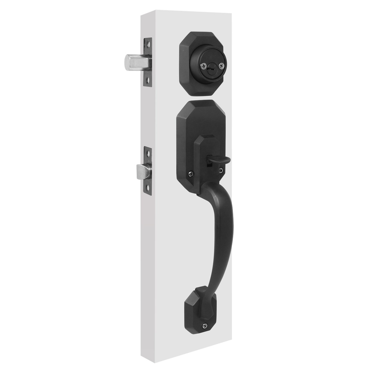 Cerradura para entrada principal negro mate Security Ashico