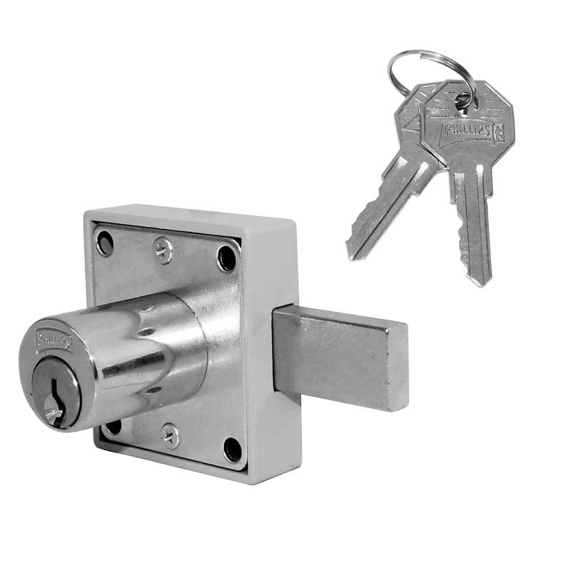 Cerradura para mueble cromo 29 mm 250 CH Phillips