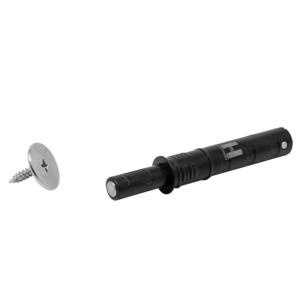 Resbalón de embutir Push to Open con contra magnética negro 20 mm 792-0691 Herrasa