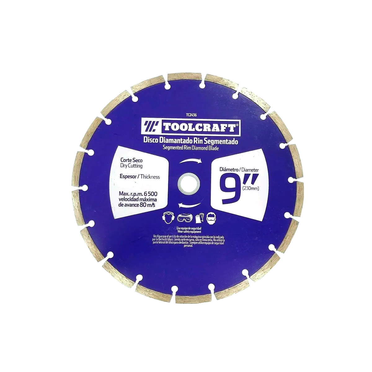 Disco diamantado para corte segmentado 9" TC2436 Toolcraft